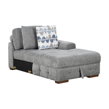Raife Gray 4-Piece Sectional with Right Chaise and Pull-out Bed by Homelegance at Eve Furniture
