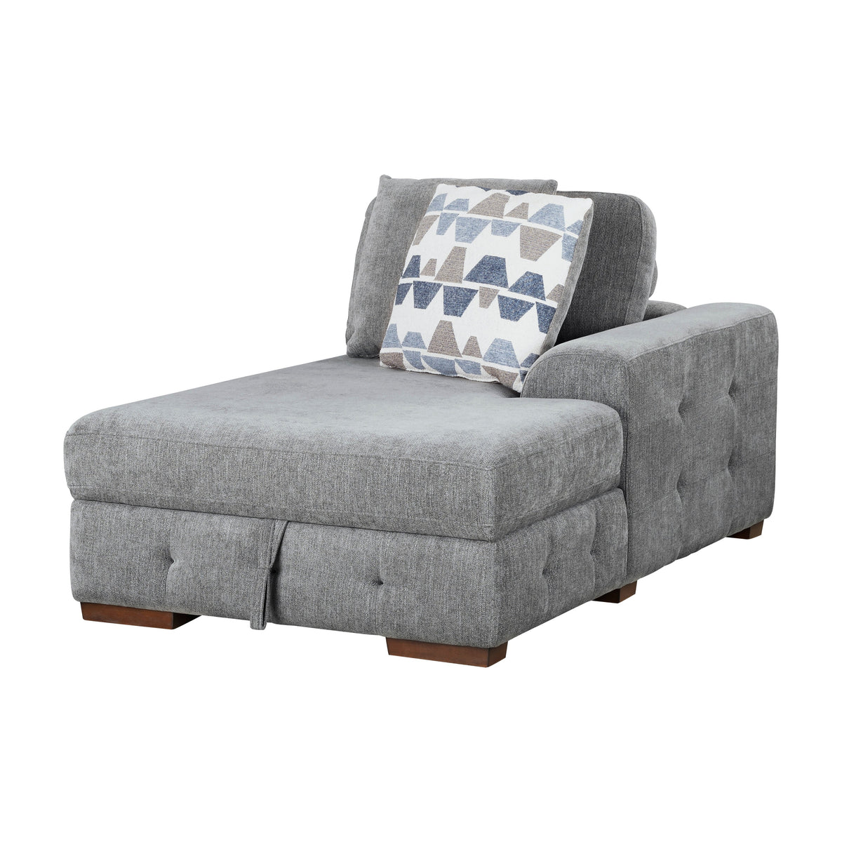 Raife Gray 4-Piece Sectional with Right Chaise and Pull-out Bed by Homelegance at Eve Furniture