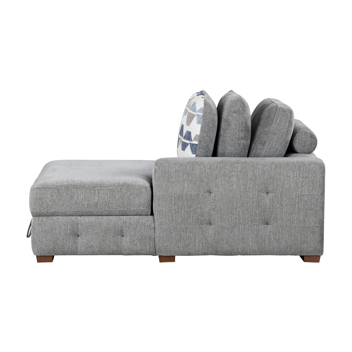 Raife Gray 4-Piece Sectional with Right Chaise and Pull-out Bed by Homelegance at Eve Furniture