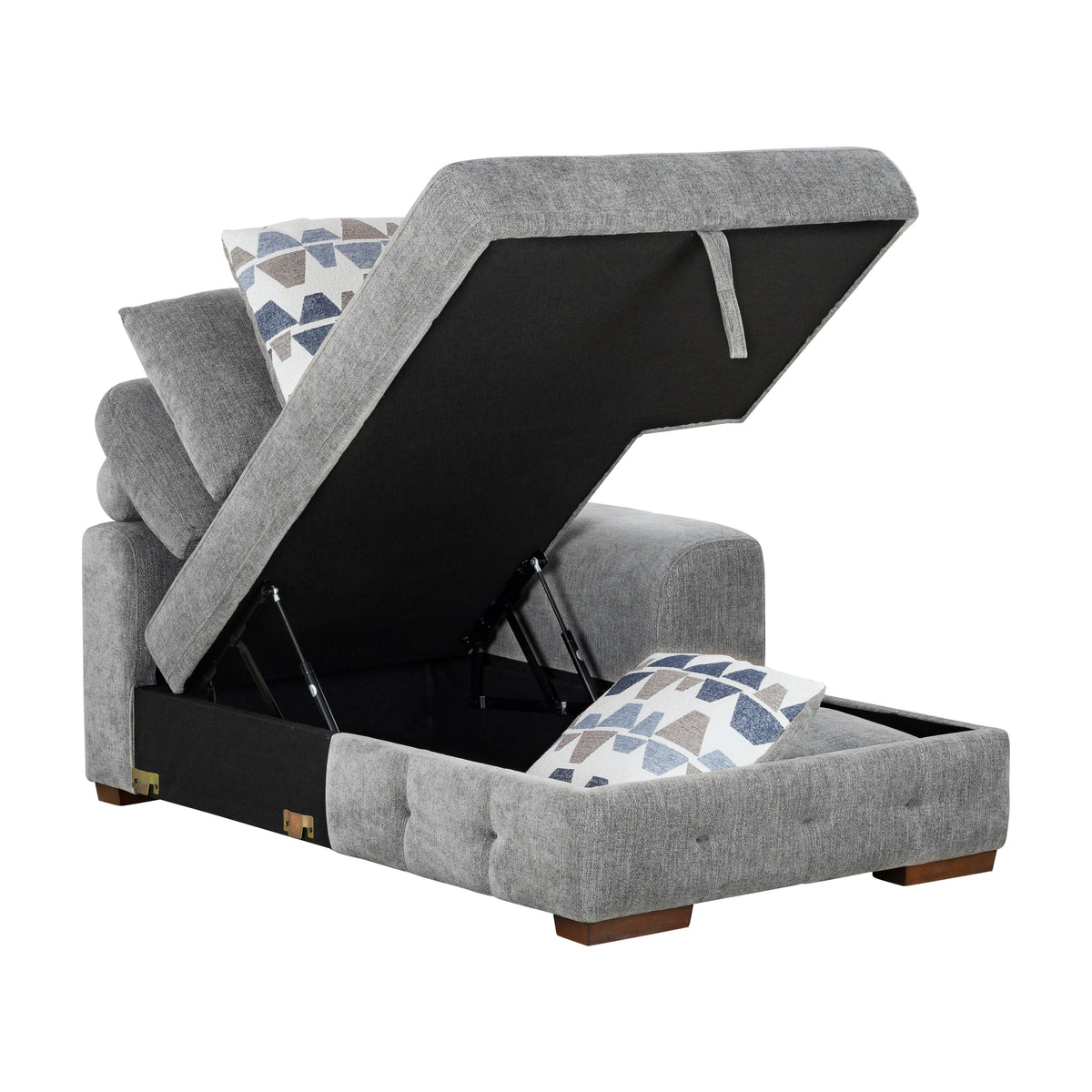 Raife Gray 4-Piece Sectional with Right Chaise and Pull-out Bed by Homelegance at Eve Furniture