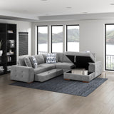 Raife Gray 4-Piece Sectional with Right Chaise and Pull-out Bed by Homelegance at Eve Furniture
