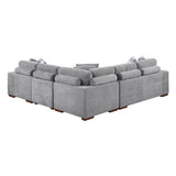 Raife Gray 4-Piece Sectional with Right Chaise and Pull-out Bed by Homelegance at Eve Furniture