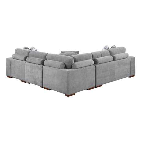 Raife Gray 4-Piece Sectional with Right Chaise and Pull-out Bed by Homelegance at Eve Furniture