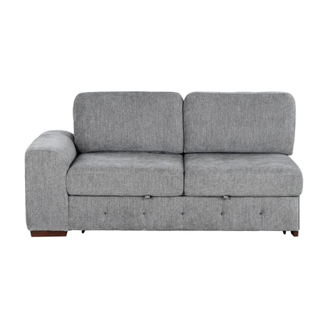 Raife Gray 4-Piece Sectional with Right Chaise and Pull-out Bed by Homelegance at Eve Furniture