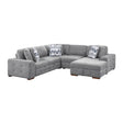 Raife Gray 4-Piece Sectional with Right Chaise and Pull-out Bed by Homelegance at Eve Furniture
