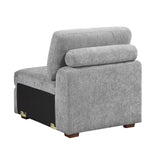 Raife Gray 5-Piece Right Chaise Sectional with Ottoman by Homelegance at Eve Furniture
