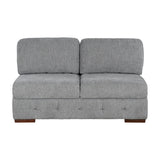 Raife Gray 5-Piece Right Chaise Sectional with Ottoman by Homelegance at Eve Furniture