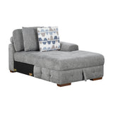 Raife Gray 5-Piece Right Chaise Sectional with Ottoman by Homelegance at Eve Furniture