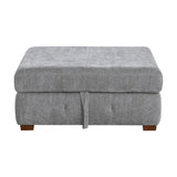 Raife Gray 5-Piece Right Chaise Sectional with Ottoman by Homelegance at Eve Furniture