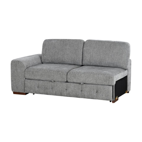 Raife Gray 5-Piece Sectional with Right Chaise and Pull-out Bed by Homelegance at Eve Furniture