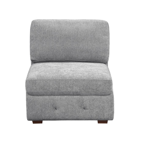 Raife Gray 5-Piece Sectional with Right Chaise and Pull-out Bed by Homelegance at Eve Furniture