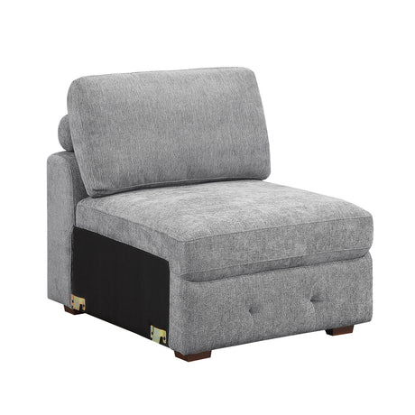 Raife Gray 5-Piece Sectional with Right Chaise and Pull-out Bed by Homelegance at Eve Furniture