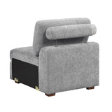 Raife Gray 5-Piece Sectional with Right Chaise and Pull-out Bed by Homelegance at Eve Furniture