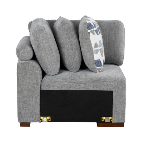 Raife Gray 5-Piece Sectional with Right Chaise and Pull-out Bed by Homelegance at Eve Furniture