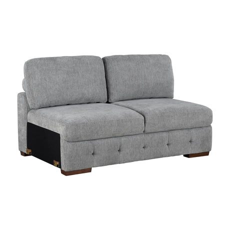 Raife Gray 5-Piece Sectional with Right Chaise and Pull-out Bed by Homelegance at Eve Furniture