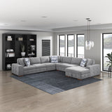 Raife Gray 5-Piece Sectional with Right Chaise and Pull-out Bed by Homelegance at Eve Furniture