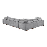 Raife Gray 5-Piece Sectional with Right Chaise and Pull-out Bed by Homelegance at Eve Furniture