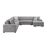 Raife Gray 5-Piece Sectional with Right Chaise and Pull-out Bed by Homelegance at Eve Furniture