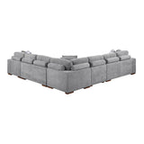 Raife Gray 5-Piece Sectional with Right Chaise and Pull-out Bed by Homelegance at Eve Furniture