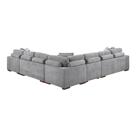 Raife Gray 5-Piece Sectional with Right Chaise and Pull-out Bed by Homelegance at Eve Furniture