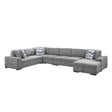 Raife Gray 5-Piece Sectional with Right Chaise and Pull-out Bed by Homelegance at Eve Furniture