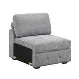 Raife Gray 6-Piece Right Chaise Sectional with Ottoman by Homelegance at Eve Furniture