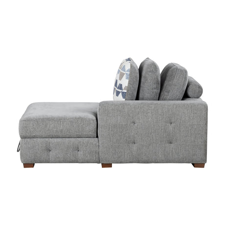 Raife Gray 6-Piece Right Chaise Sectional with Ottoman by Homelegance at Eve Furniture