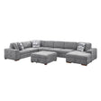Raife Gray 6-Piece Right Chaise Sectional with Ottoman by Homelegance at Eve Furniture
