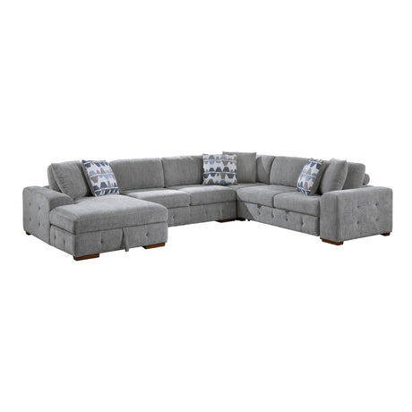 Raife Gray Storage Ottoman by Homelegance at Eve Furniture