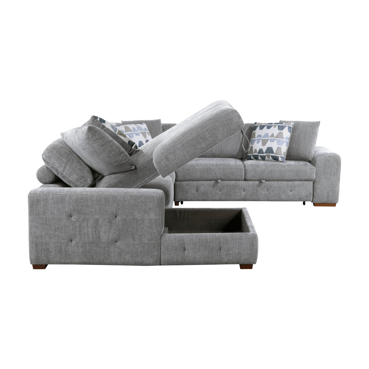 Raife Gray Storage Ottoman by Homelegance at Eve Furniture
