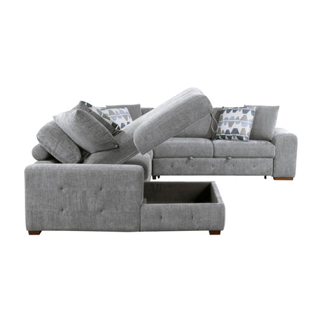 Raife Gray Storage Ottoman by Homelegance at Eve Furniture