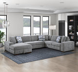 Raife Gray Storage Ottoman by Homelegance at Eve Furniture