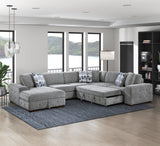 Raife Gray Storage Ottoman by Homelegance at Eve Furniture