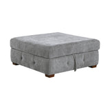 Raife Gray Storage Ottoman by Homelegance at Eve Furniture