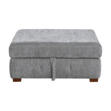 Raife Gray Storage Ottoman by Homelegance at Eve Furniture