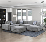 Raife Gray Storage Ottoman by Homelegance at Eve Furniture