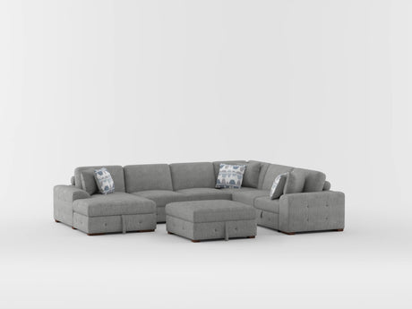 Raife Gray Storage Ottoman by Homelegance at Eve Furniture