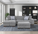 Raife Gray Storage Ottoman by Homelegance at Eve Furniture