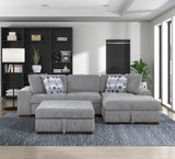 Raife Gray Storage Ottoman by Homelegance at Eve Furniture