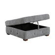 Raife Gray Storage Ottoman by Homelegance at Eve Furniture