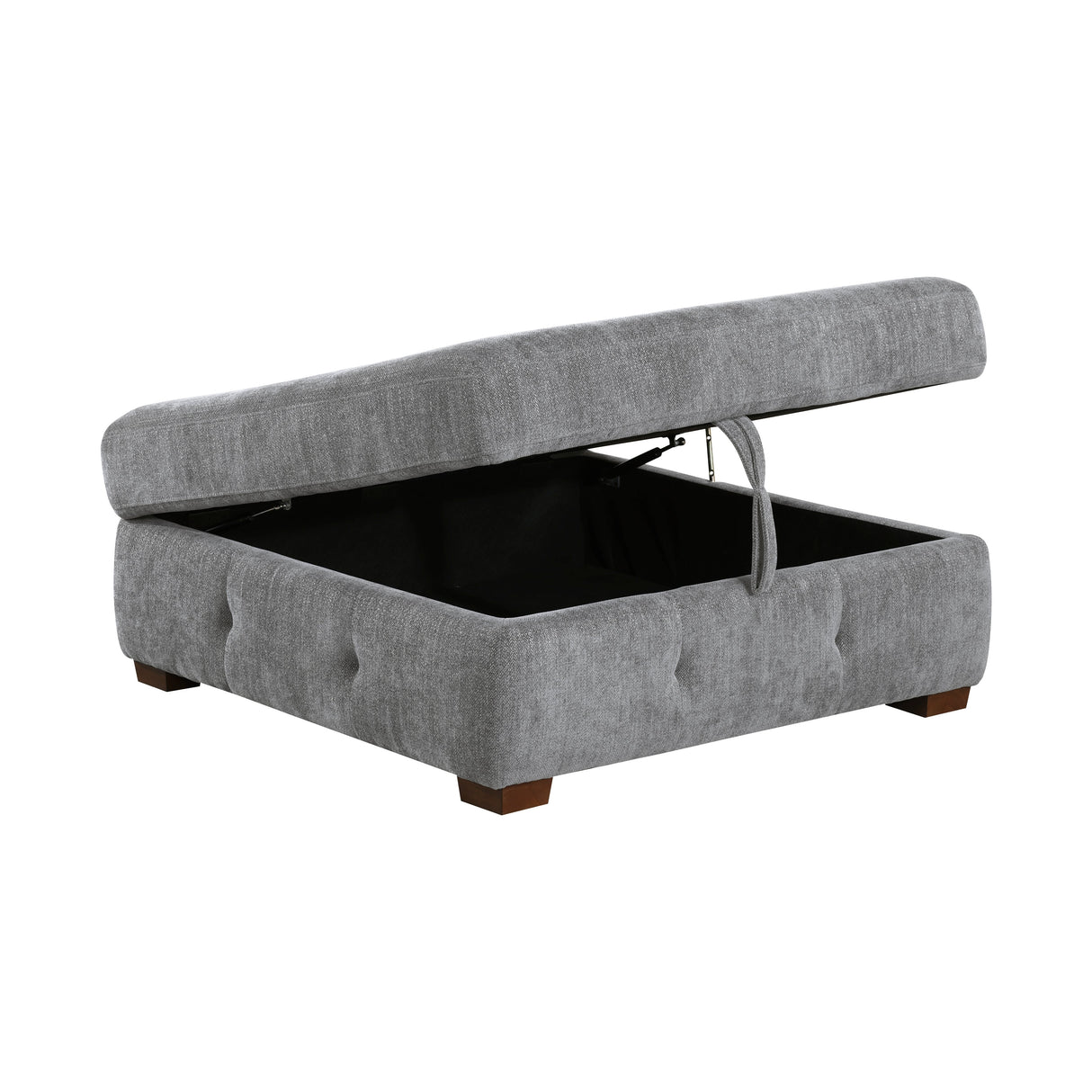 Raife Gray Storage Ottoman by Homelegance at Eve Furniture