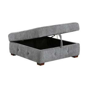 Raife Gray Storage Ottoman by Homelegance at Eve Furniture