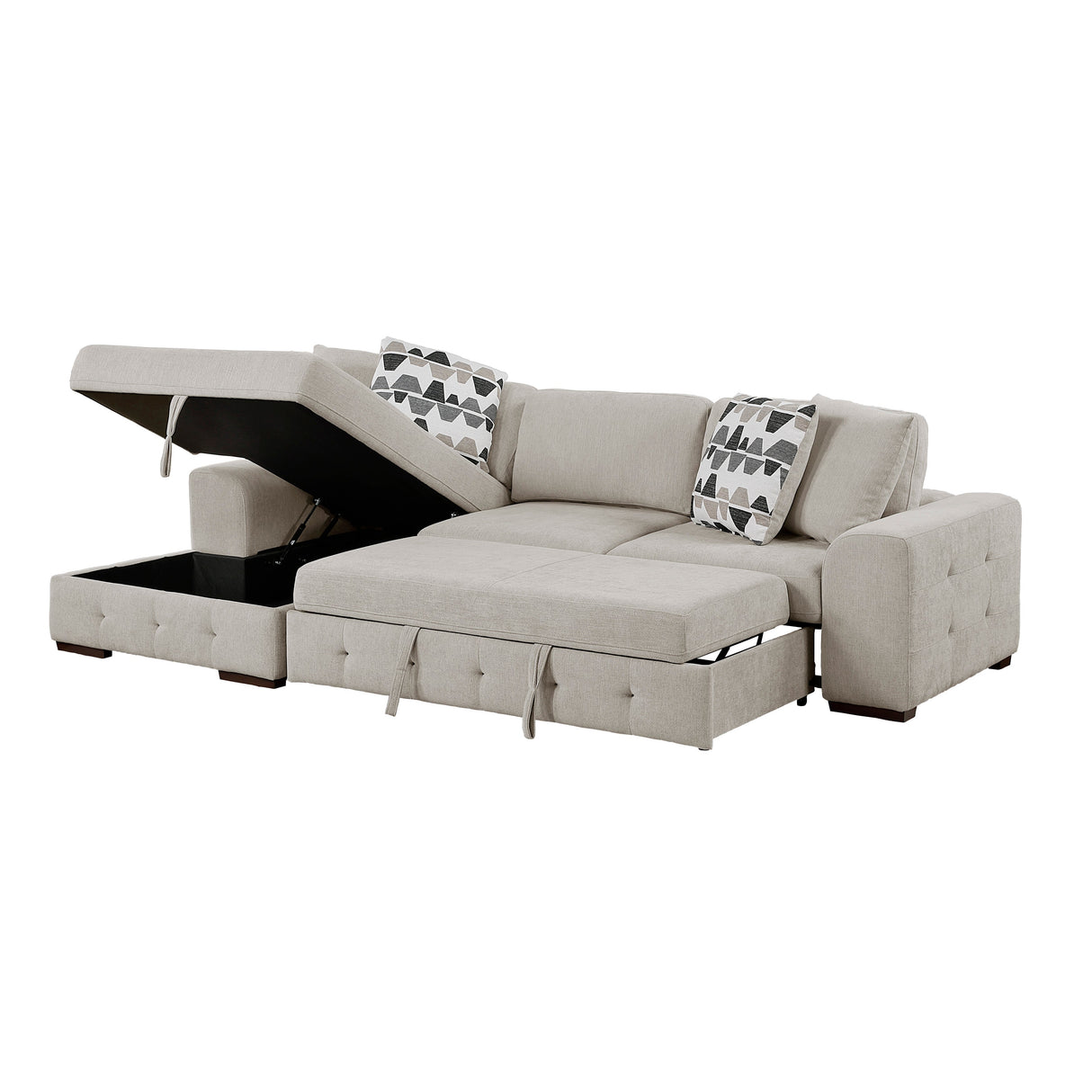 Raife Taupe 2-Piece Sectional with Left Chaise by Homelegance at Eve Furniture
