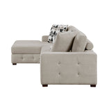 Raife Taupe 2-Piece Sectional with Left Chaise by Homelegance at Eve Furniture