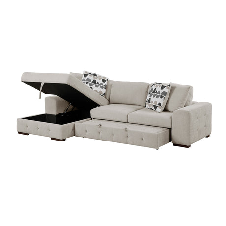 Raife Taupe 2-Piece Sectional with Left Chaise by Homelegance at Eve Furniture