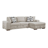 Raife Taupe 2-Piece Sectional with Right Chaise by Homelegance at Eve Furniture