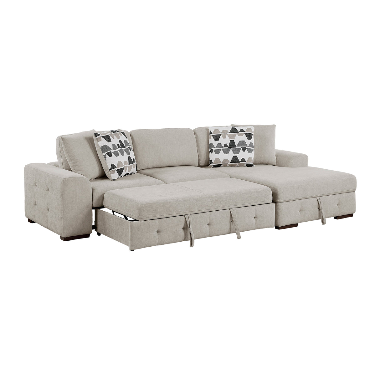 Raife Taupe 2-Piece Sectional with Right Chaise by Homelegance at Eve Furniture