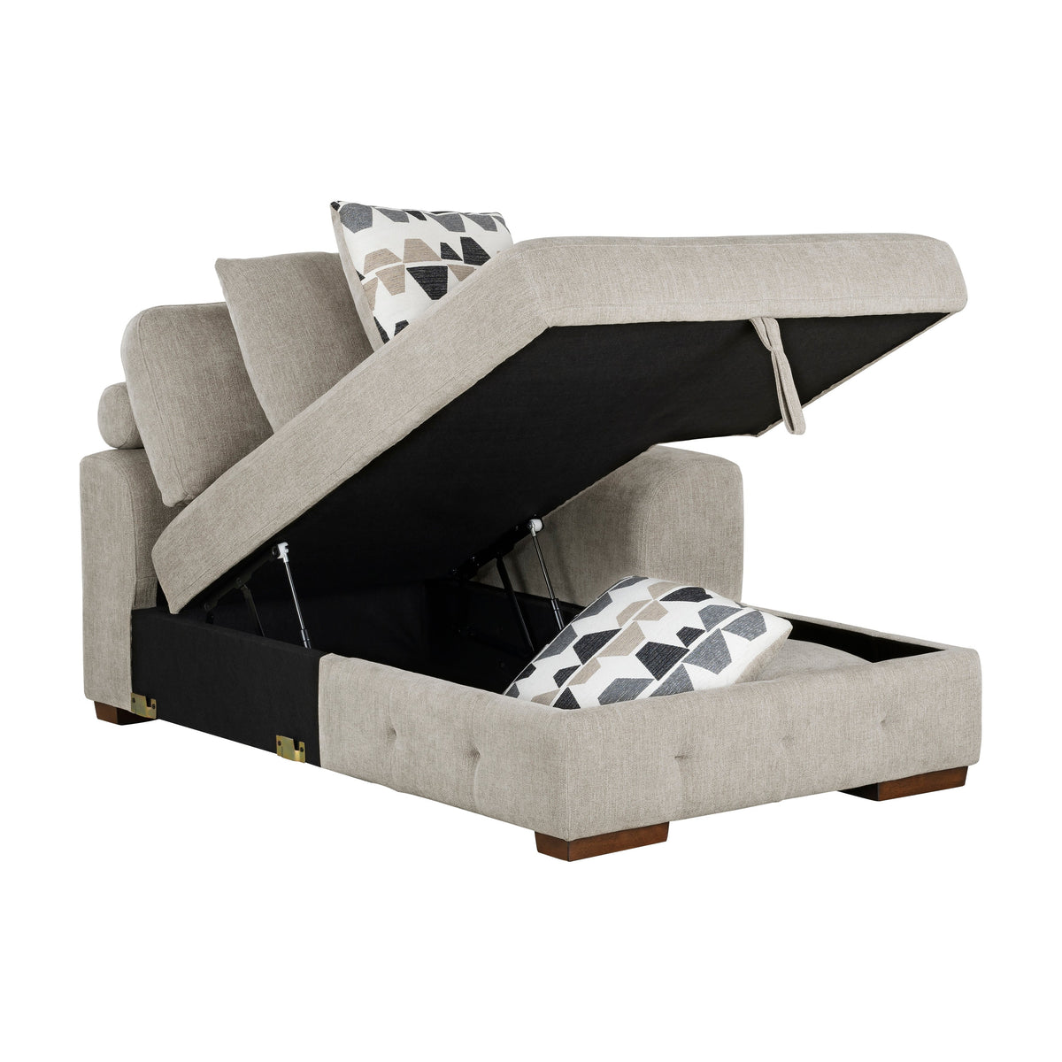 Raife Taupe 3-Piece Sectional with Left and Right Chaise by Homelegance at Eve Furniture