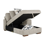 Raife Taupe 3-Piece Sectional with Left and Right Chaise by Homelegance at Eve Furniture