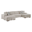 Raife Taupe 3-Piece Sectional with Left and Right Chaise by Homelegance at Eve Furniture